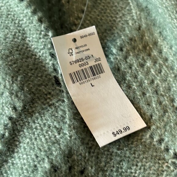 Old Navy Pointelle Sweater Large Wool Blend Balloon Sleeve Preppy Western 18620 - Picture 6 of 8